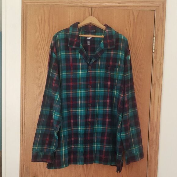 NWOT Lands' End Oversized Lightweight Flannel Plaid Sleep Shirt Sz XXL (50-52) - Picture 1 of 5